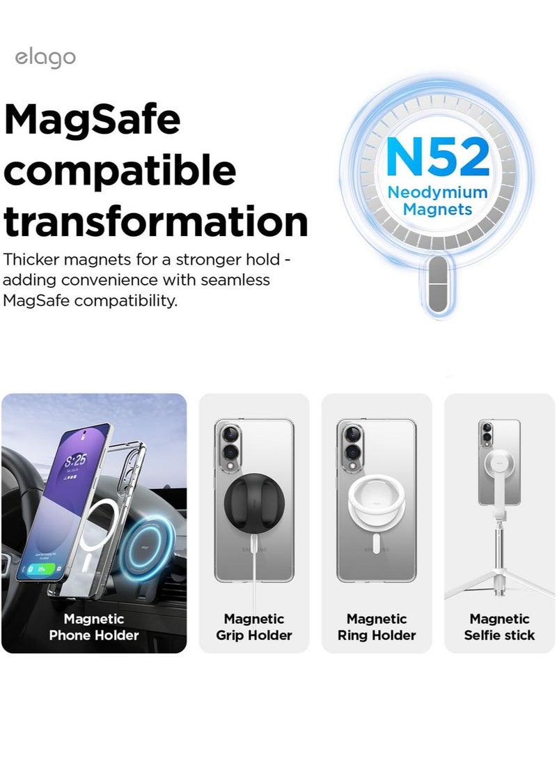 Elago غطاء مغناطيسي هجين لجهاز سامسونج جالاكسي S25 EDGE متوافق مع MagSafe - شفاف - Image 3