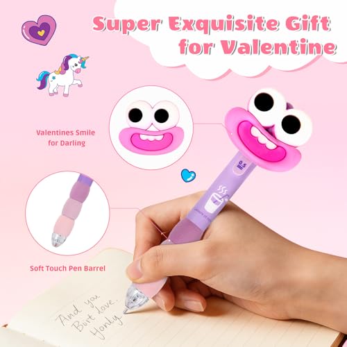 Bstoyder Valentines Day Cards for Kids School with 24 Pcs Ballpoint Pen, Valentines Day Gifts for Kids School, Smile Ballpoint Pen with Greeting Cards for Valentines School Classroom Exchange Gift Party Favor - Image 5