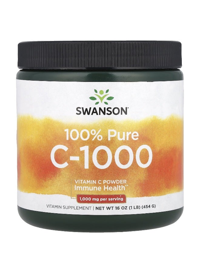 Swanson, 100% Pure C-1000, Vitamin C Powder, 16 oz (454 g) (Packaging may vary) - Image 1
