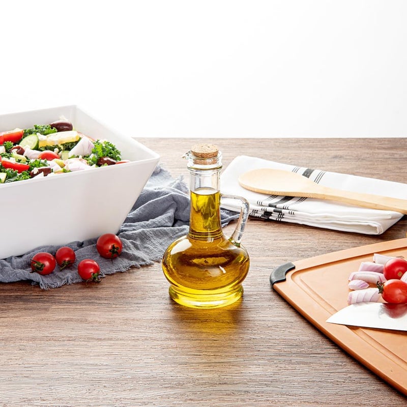 Restaurantware RW Base 8Ounce Olive Oil Dispenser 1 Kitchen Oil Dispenser Bottle  With Cork Lid NonLeaking Clear Glass Olive Oil Pourer For Cooking Or Salad Dressings - Image 3