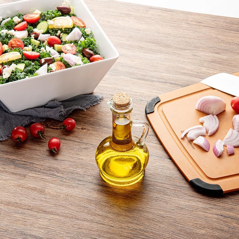 Restaurantware RW Base 8Ounce Olive Oil Dispenser 1 Kitchen Oil Dispenser Bottle  With Cork Lid NonLeaking Clear Glass Olive Oil Pourer For Cooking Or Salad Dressings - Image 4