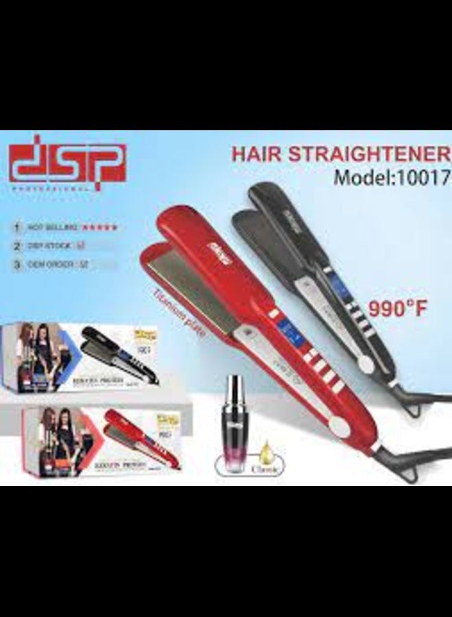 DSP Professional Hair Straightener Wide Flat Plate Iron Straightening Hair Styling Docuss Display high Temperature 990F With LCD Screen (RED) - Image 2