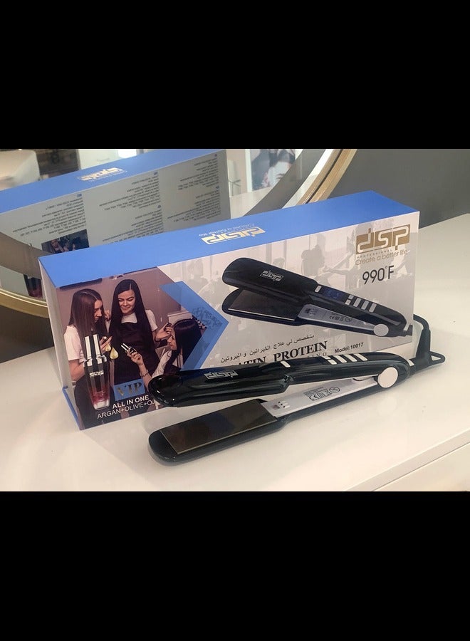 DSP Professional Hair Straightener Wide Flat Plate Iron Straightening Hair Styling Docuss Display high Temperature 990F With LCD Screen (RED) - Image 3