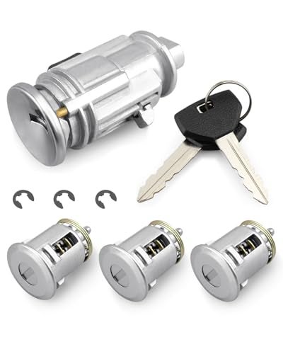 ANODZU Ignition Key Switch Lock Cylinder & Door Lock Cylinder Fit for Jeep Wrangler TJ 1998-2001 with 2 Keys Replace 5003843AB 4746311 703719 DL4815 DL6946 - Image 1