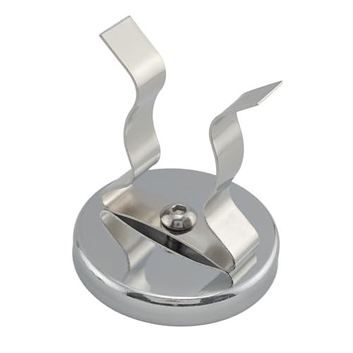 Master Magnetics Ceramic Round Base Magnet with Silver Spring Clamp Pack - Heavy-Duty Strong Magnets - 35 lb Pull Each - Nickel-Plated - 2.04" D - 2.210" H - 2-Pack - Image 2