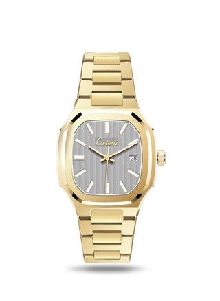 Gold bracelet with silver dial