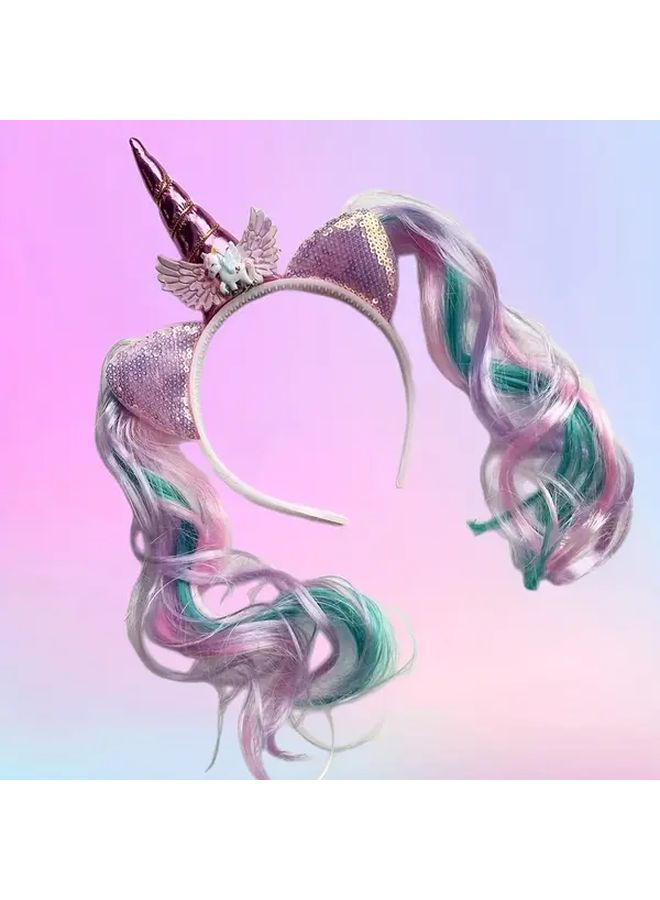 Golden Unicorn Headband With Glitter And Sequins For Birthday Parties Festivals Carnival - Image 5