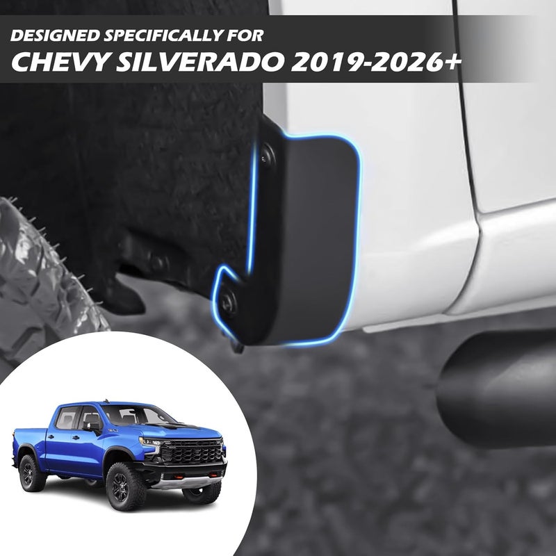 TECHPICCO Mud Flap Delete Fit for Chevy Silverado 2019-2024,Mud Guards Mudflaps Delete Compatible with Chevrolet Silverado 1500 Accessories 2019-2024 - Image 2