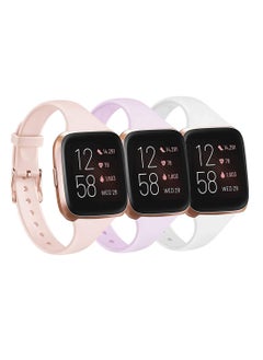 KASTWAVE Sport Bands Compatible with Fitbit Versa 2, Fitbit Versa, Versa Lite, Versa SE, Classic Soft Silicone Replacement Smartwatch Wristbands for Fitbit Versa Smart Watch Women Men (6 Pack, Small)  - Image 1