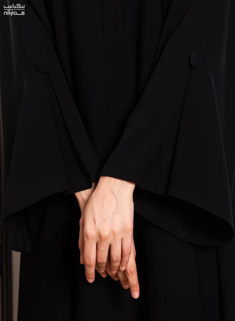Nikias  Nikias Nida plain abaya with a pleate and back and sleves for Women | Best Price UAE