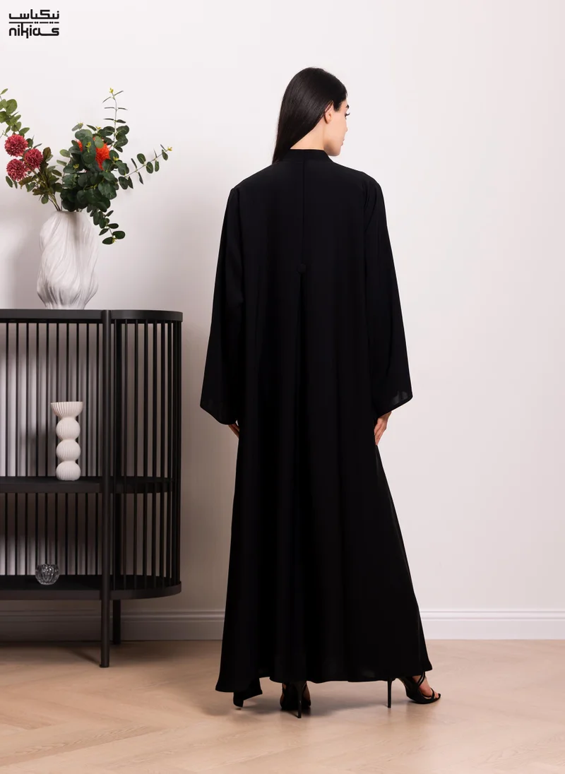 Nikias  Nikias Nida plain abaya with a pleate and back and sleves for Women | Best Price UAE