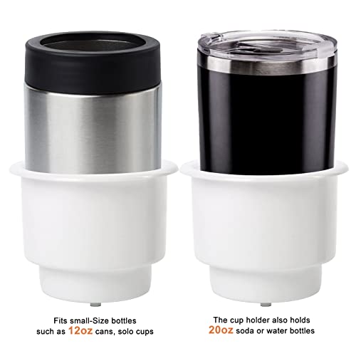Amarine Made 4Pcs Marine Plastic Cup Drink Holder with Drain Insert, White - Image 5