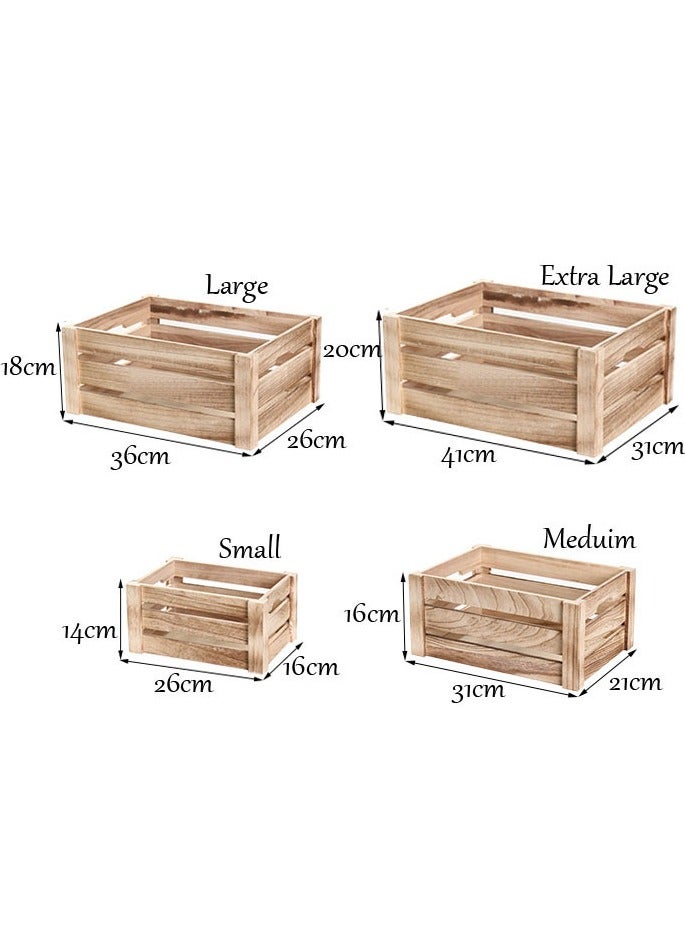 HOME TASTE TOMSUN Boxes Wooden Desktop Storage Basket Office Organization Crate for Desk Laundry Toys and More Decorative Box - Image 2