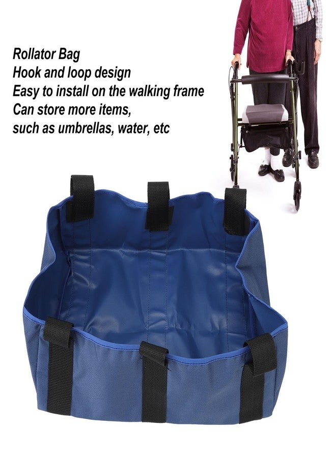 TMISHION Under Seat Rollator Bag, Walker Basket Bag Rollator Bag Storage Hook and Portable Nylon Under Seat Wheelchair Basket Wheelchair Basket Walker Storage Bag for Umbrella (Blue) - Image 2
