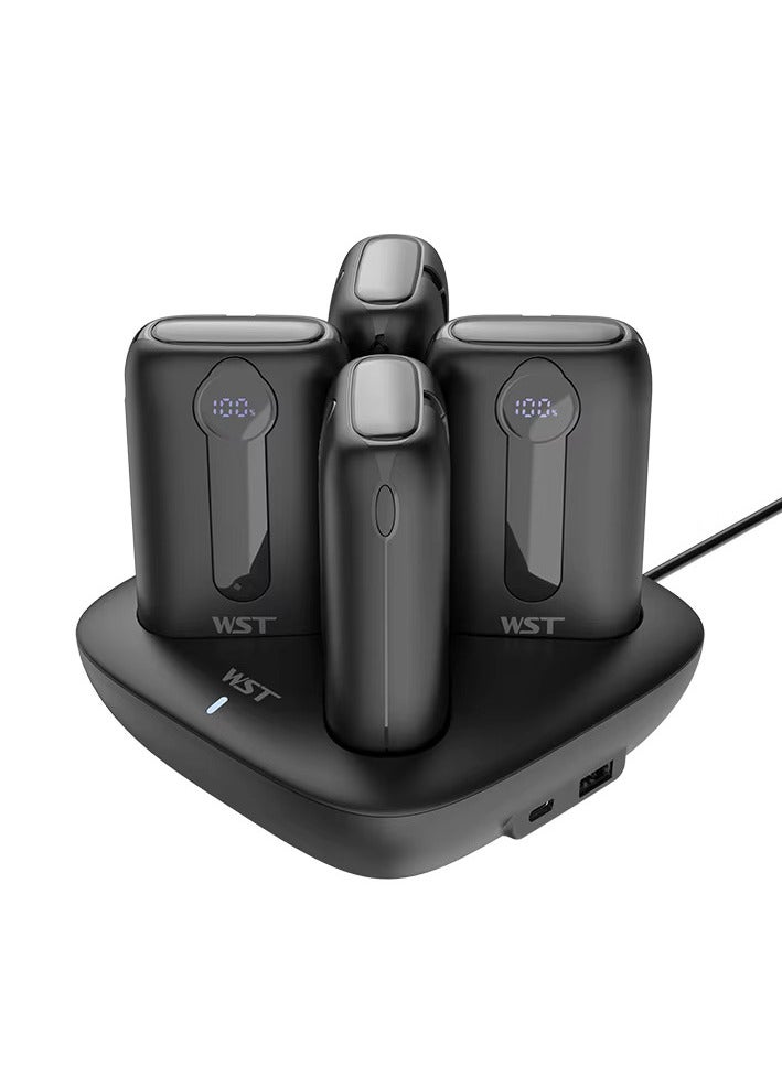 WST 4-Pack Portable Mini Power Banks, 10000 mAh Each, LED Digital Display PD Fast Charging, Shared Charging Dock Station for Home, Cafe, Office, Hotel, Restaurant, etc. (Color: Black)