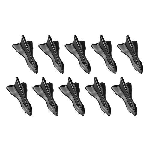 RULLINE Air Vortex Generator Diffuser Shark Fin 10pcs Set Kit Compatible with Spoiler Roof Wing Pointed End Style Black - Image 1