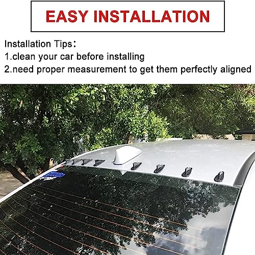 RULLINE Air Vortex Generator Diffuser Shark Fin 10pcs Set Kit Compatible with Spoiler Roof Wing Pointed End Style Black - Image 5