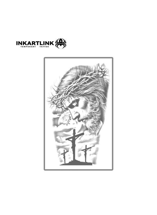 INKARTLINK Semi Permanent Tattoo, Party Tattoo, Beautiful and Realistic Design, Funny Tattoo Experience, Cruelty Free, Non-Reflective, Waterproof (Jesus 2) - Image 4