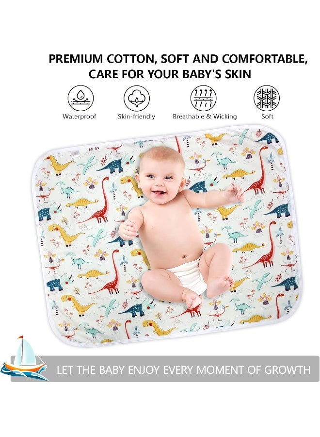Bnditeu Diaper Changing Pads for Baby, Dinosaur Change Mat, 3Layers Waterproof Change Pad Foldable Absorbent Mats for Women, Reusable Incontinence Underpads for Patient 24''x30'' - Image 3