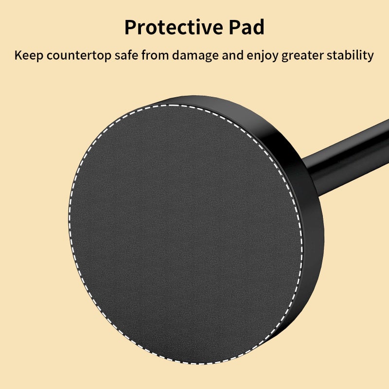 YUMORE Paper Towel Holder Countertop, Black Paper Towel Holder with Weighted Base Non Slip, Standing Paper Towel Roll Holder for Kitchen Bathroom, Stainles Steel (Matte Black) - Image 4