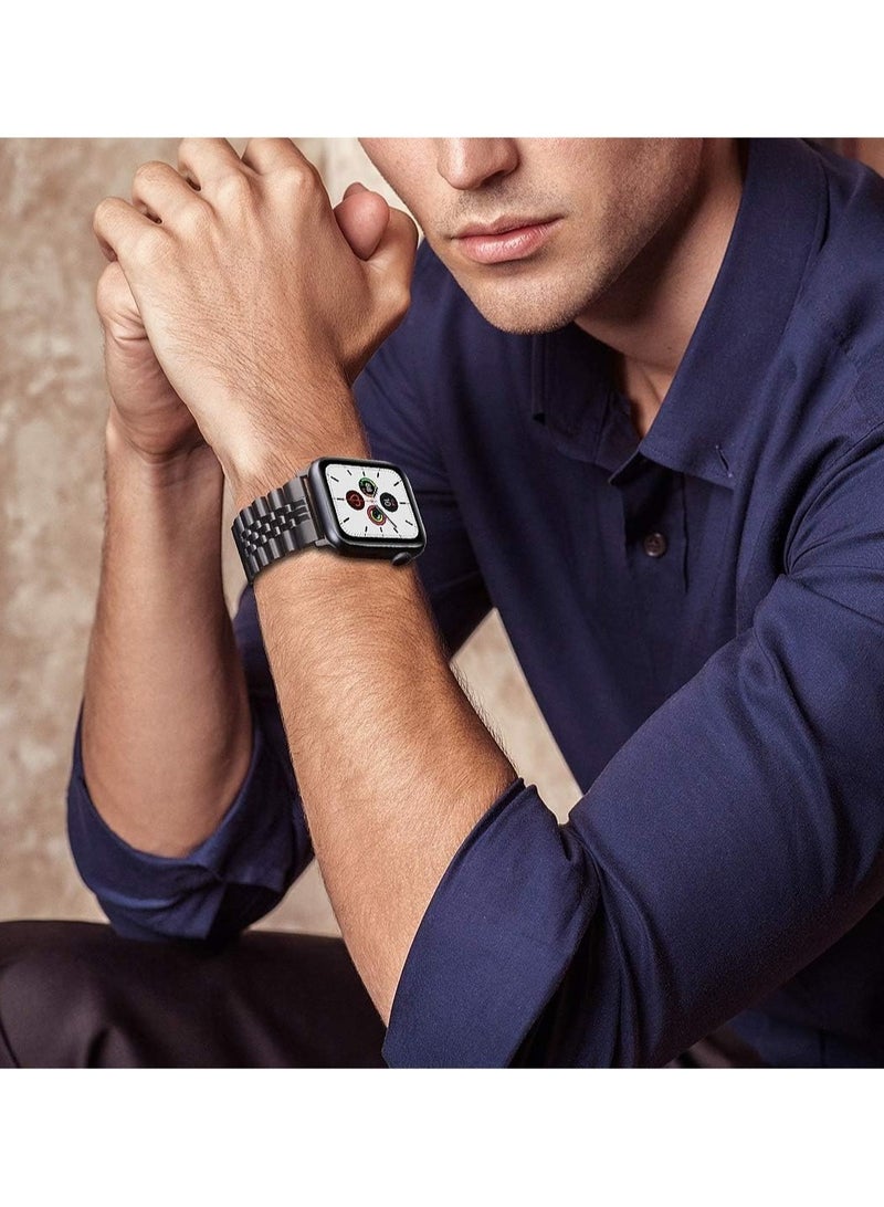 ELTRAZONE Compatible with Apple Watch Band 44mm 42mm 40mm 38mm Stainless Steel Heavy Band with Butterfly Folding Clasp Link Bracelet for Watch Series 6/SE Series 5/4/3/2/1 - Image 5