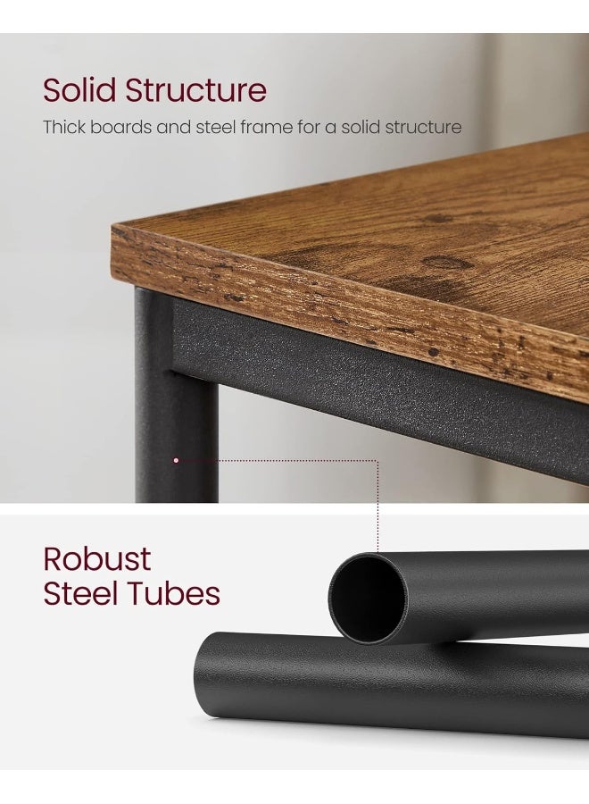 فاساجيل طاولة جانبية صناعية من فازاجل، 3 مستويات مفتوحة، خشب مضغوط بني ريفي وإطار فولاذي أسود، ‎30 × 34 × 58 سم‎ - Image 5