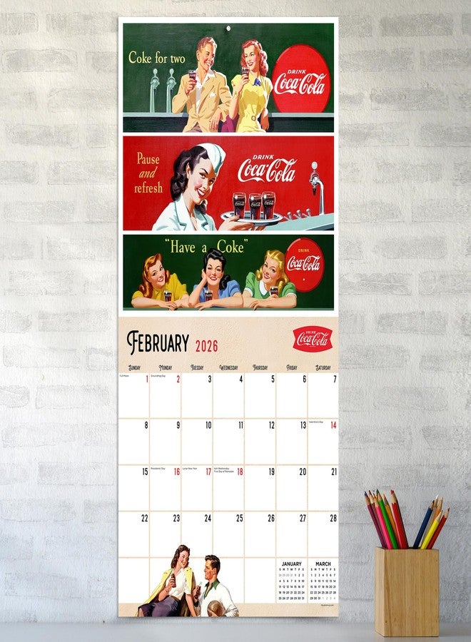 TF Publishing 2026 Coke: Vintage Nostalgia Wall Calendar - Large Grids for Appointments and Scheduling - Vertical Monthly Wall Calendar 2026 with Matte Paper for Home and Office Organization - 12x12in - Image 2