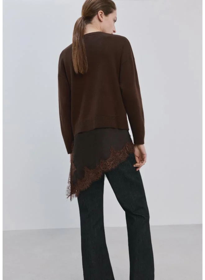 Mango Jumper With Lace Detail