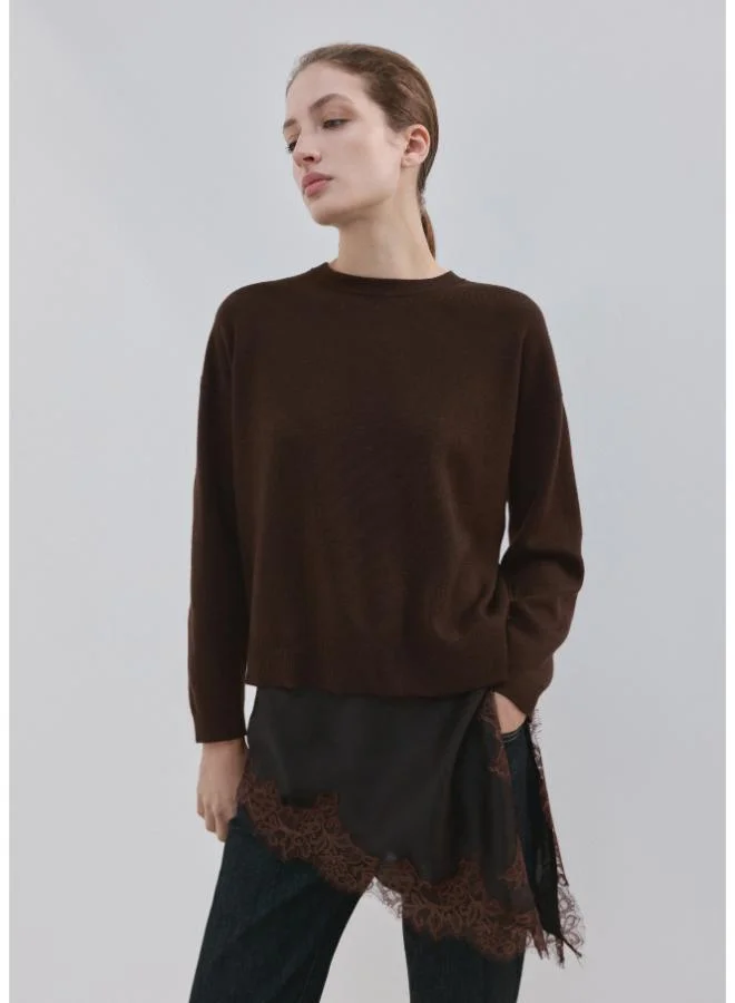 Mango Jumper With Lace Detail
