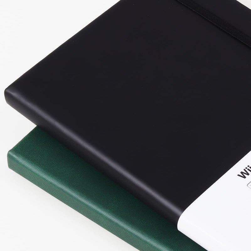 Wiisdatek Notebook Journal, Lined Leather Hard Cover,100Gsm Thick Paper with Inner Pocket for Writing Note Taking Office School,5"Ã—8.25"(Black) - Image 3
