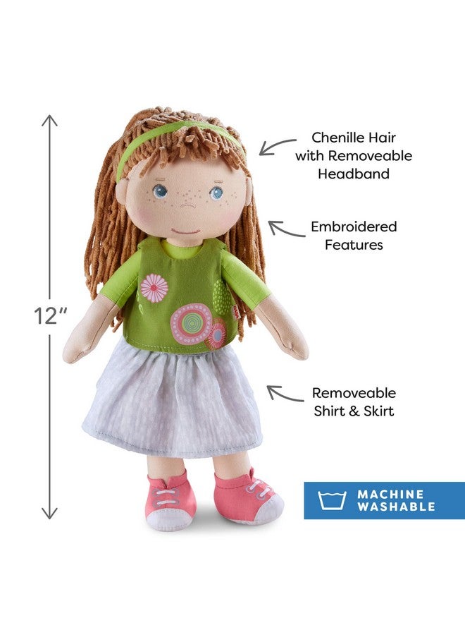 HABA Hedda - 12" Soft Doll with Brown Hair, Blue Eyes and Embroidered Face for Ages 18 Months and Up - Image 2
