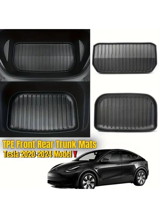 Custom Fit All Weather TPE Trunk Mat For Model Y Front Waterproof Non Slip - Image 3