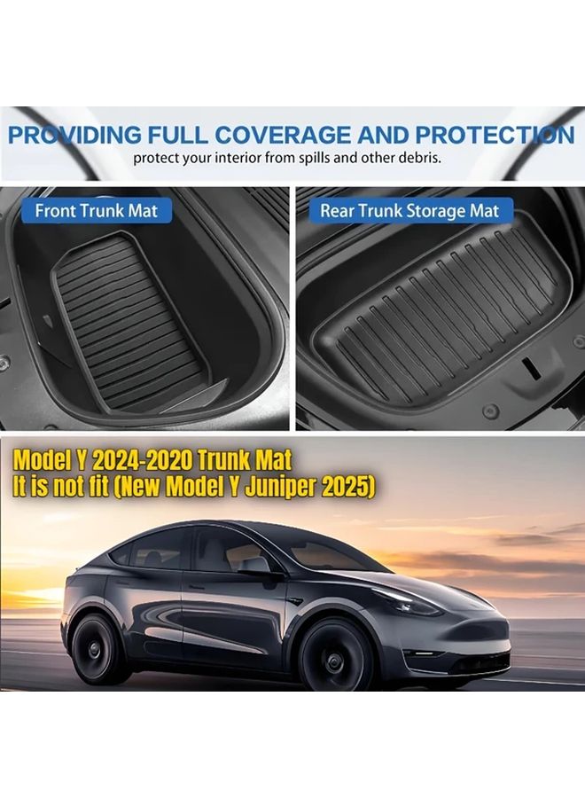 Custom Fit All Weather TPE Trunk Mat For Model Y Front Waterproof Non Slip - Image 1