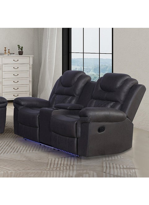 Miranda 2-Seater LED Strip Fabric Recliner with Console and Wireless Charging 186 x 106 x 101 cm