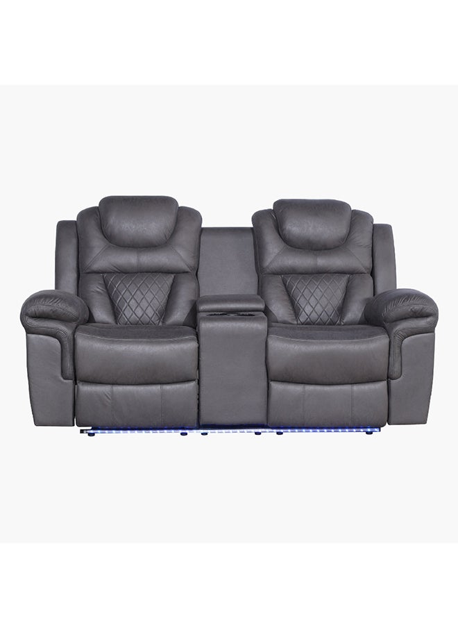 Miranda 2-Seater LED Strip Fabric Recliner with Console and Wireless Charging 186 x 106 x 101 cm