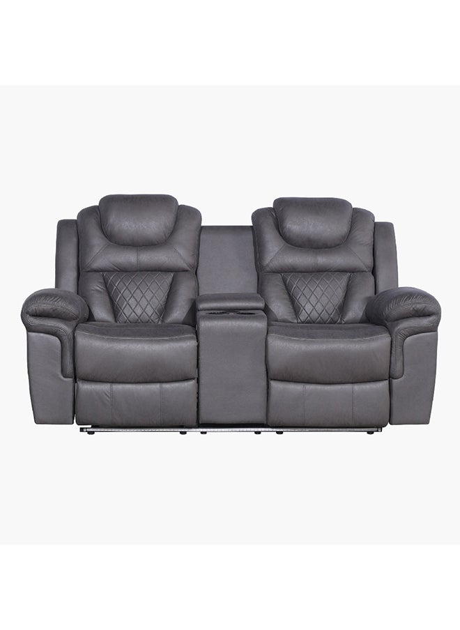 Miranda 2-Seater LED Strip Fabric Recliner with Console and Wireless Charging 186 x 106 x 101 cm