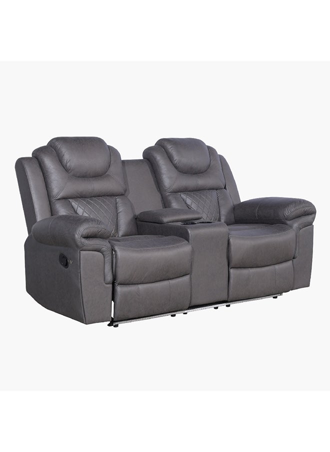 Miranda 2-Seater LED Strip Fabric Recliner with Console and Wireless Charging 186 x 106 x 101 cm