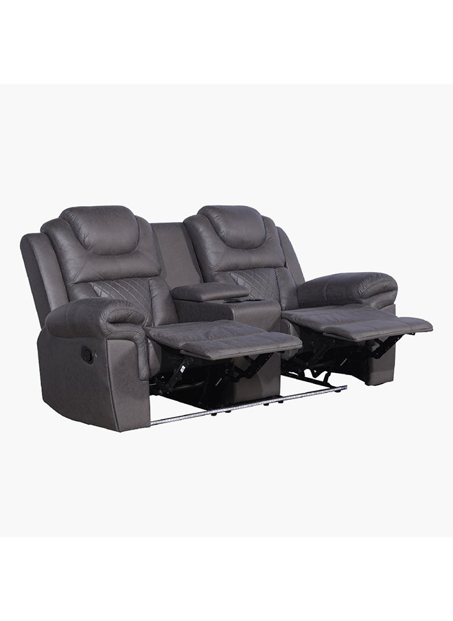 Miranda 2-Seater LED Strip Fabric Recliner with Console and Wireless Charging 186 x 106 x 101 cm