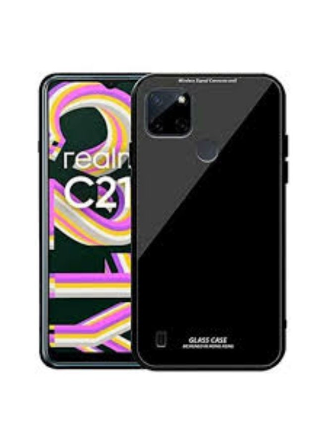 غطاء واقي لهاتف Realme C21، غلاف خلفي ناعم رفيع من TPU، غطاء سيليكون مرن متوافق مع Realme C21 - أسود
