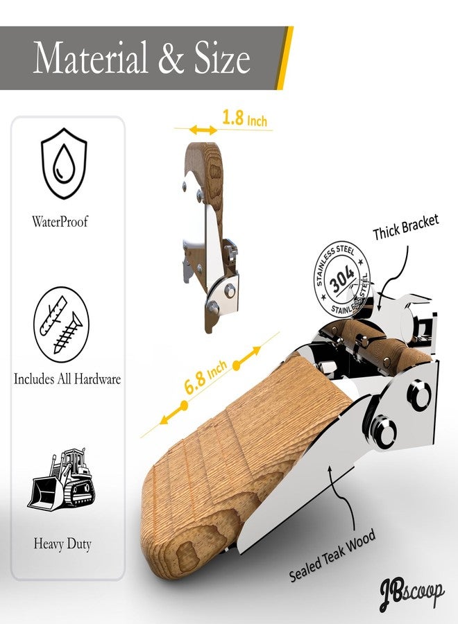JBscoop Shower Foot Rest Wall Mounted, VersatileFoldable Footstep, 304 Stainless Steel & Teak Wood - Rustproof Bathroom Step with Screws - Image 5