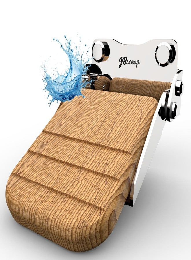 JBscoop Shower Foot Rest Wall Mounted, VersatileFoldable Footstep, 304 Stainless Steel & Teak Wood - Rustproof Bathroom Step with Screws - Image 1