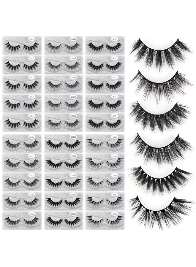 MAGEFY 30 Pairs 6 Styles Faux Mink Eyelashes, 16mm-20mm Lashes Natural Look to Dramatic False Eyelashes, Handmade Reusable Fake Eyelashes with Portable Boxes - Image 1