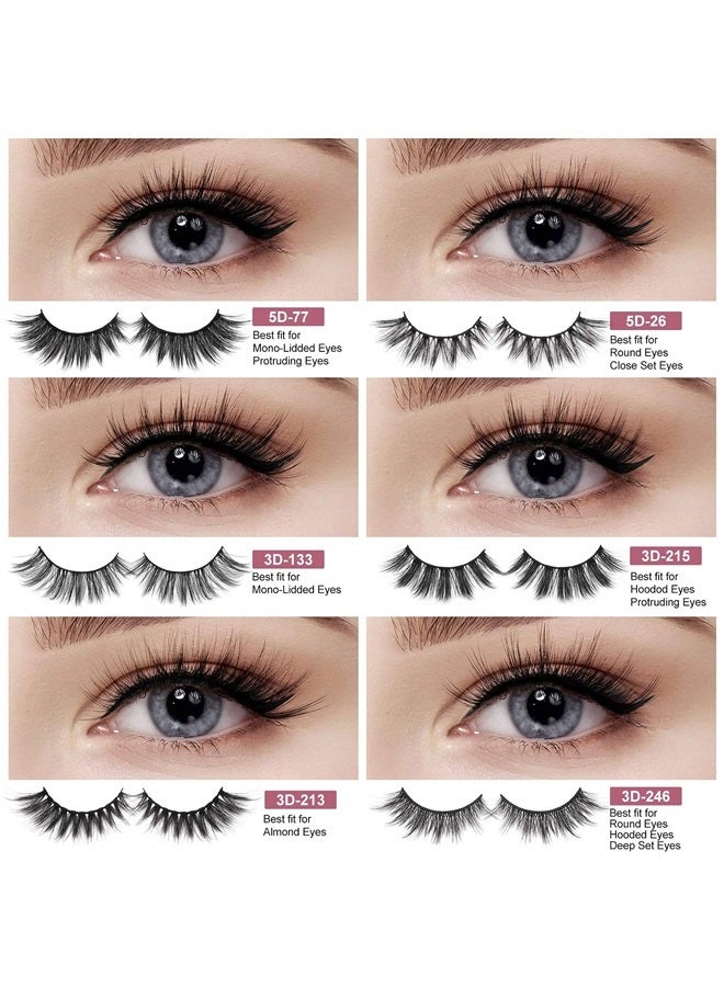 MAGEFY 30 Pairs 6 Styles Faux Mink Eyelashes, 16mm-20mm Lashes Natural Look to Dramatic False Eyelashes, Handmade Reusable Fake Eyelashes with Portable Boxes - Image 2