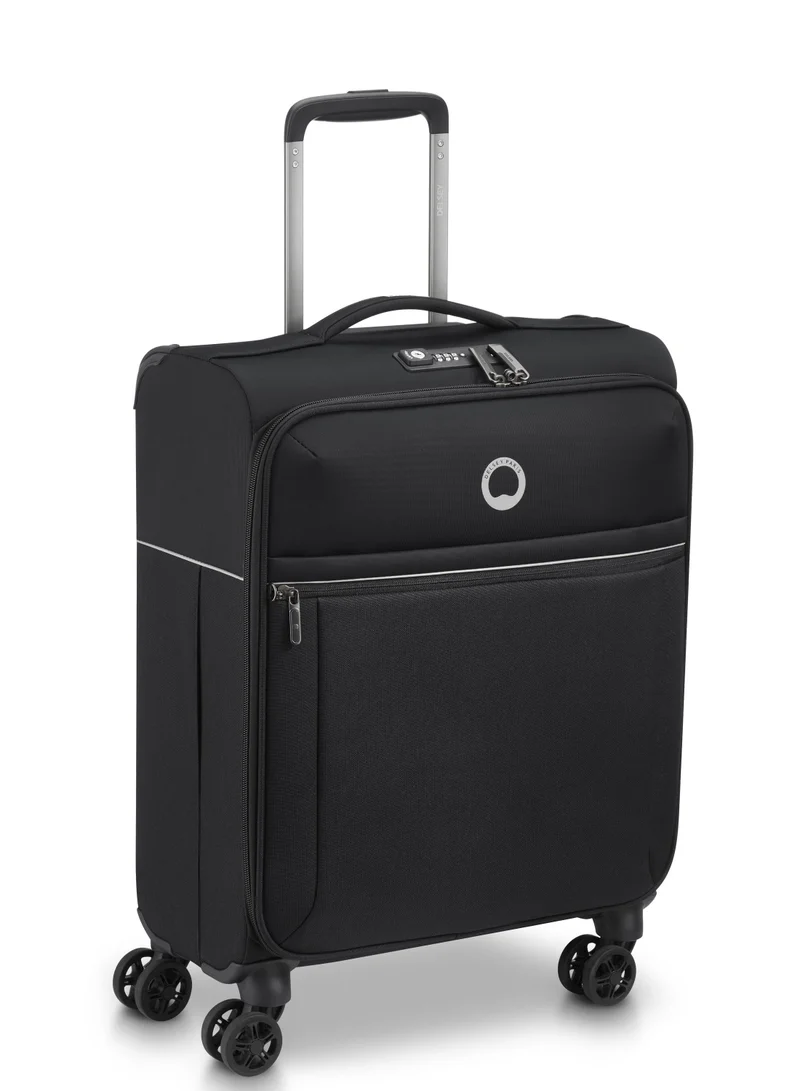 ديلسي _باريس Brochant 2.0 55cm Softcase Slim 4Wheel Non Expandable Cabin Luggage Trolley Black