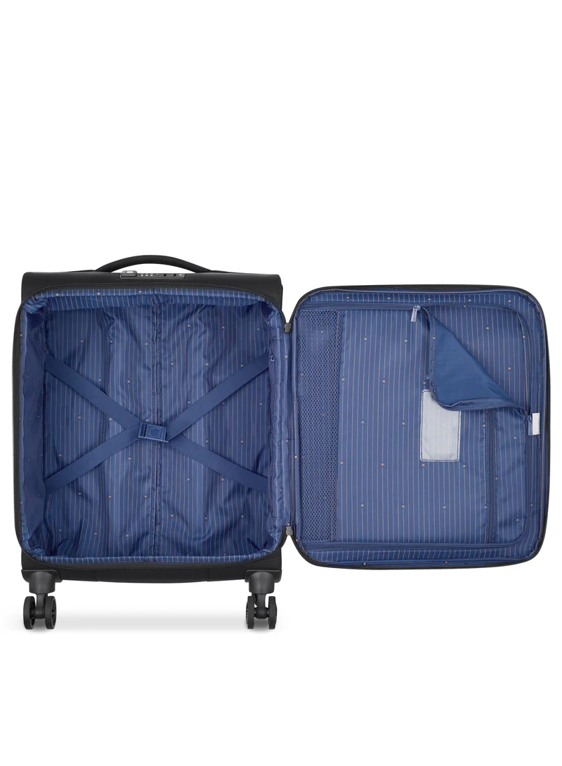 ديلسي _باريس Brochant 2.0 55cm Softcase Slim 4Wheel Non Expandable Cabin Luggage Trolley Black
