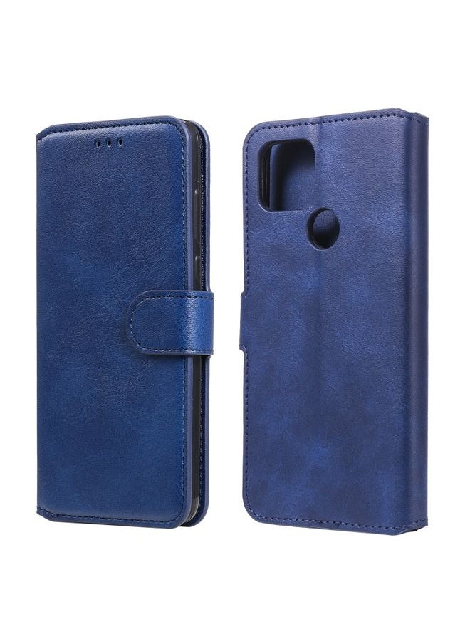HuHa - Case Cover For For Google Pixel 5 XL / Pixel 4a 5G Classic Calf Texture PU + TPU Horizontal Flip Leather Case, with Holder & Card Slots & Wallet(Blue) - Image 1