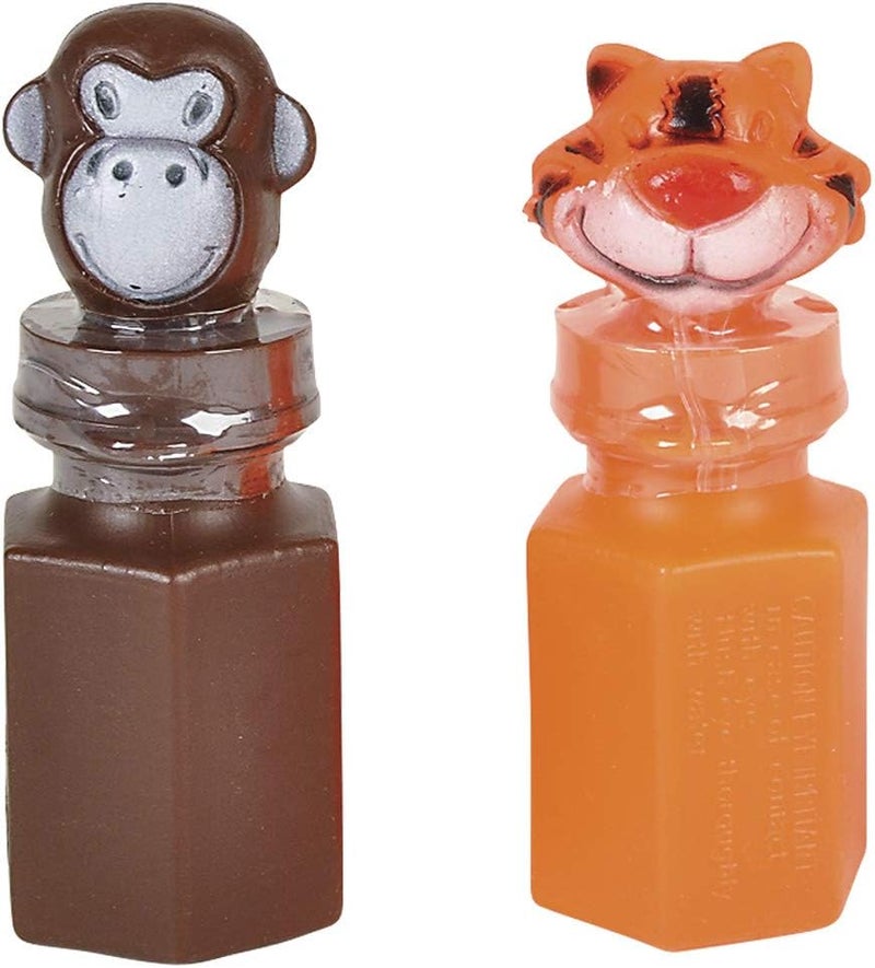 Rhode Island Novelty 3" Zoo Animal Jungle Characters Bubble Bottles - Set of 24 - Image 2