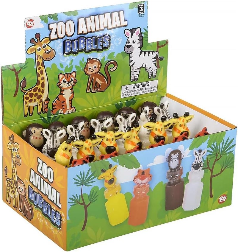 Rhode Island Novelty 3" Zoo Animal Jungle Characters Bubble Bottles - Set of 24 - Image 4