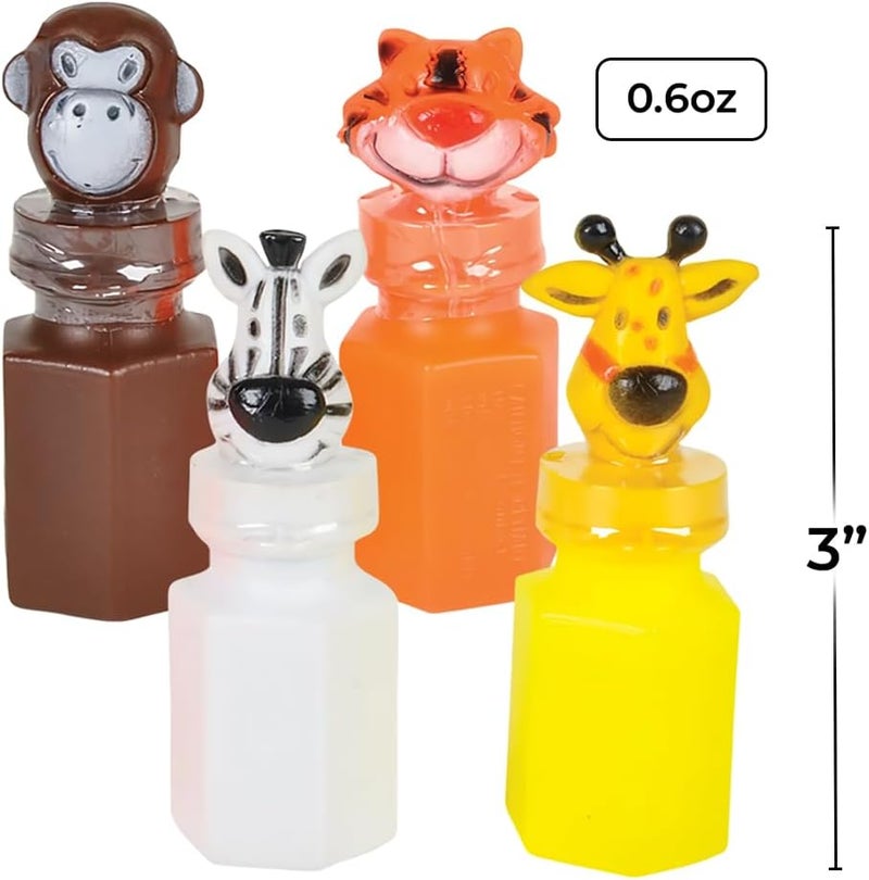 Rhode Island Novelty 3" Zoo Animal Jungle Characters Bubble Bottles - Set of 24 - Image 3