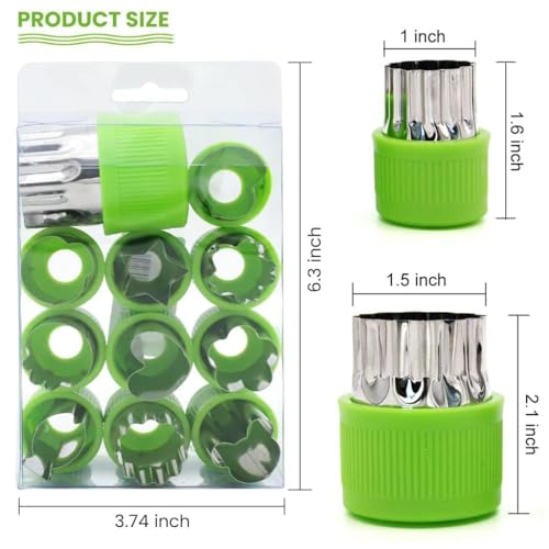 YUJASV Stainless Steel Vegetable Fruit Cutter Shapes Embossing Mold for Kid 12Pcs Cookie Cutter Shapes Set Food Decoration Bread Sandwich Cutter for Kitchen Different Shapes Pastry Mold - Image 2